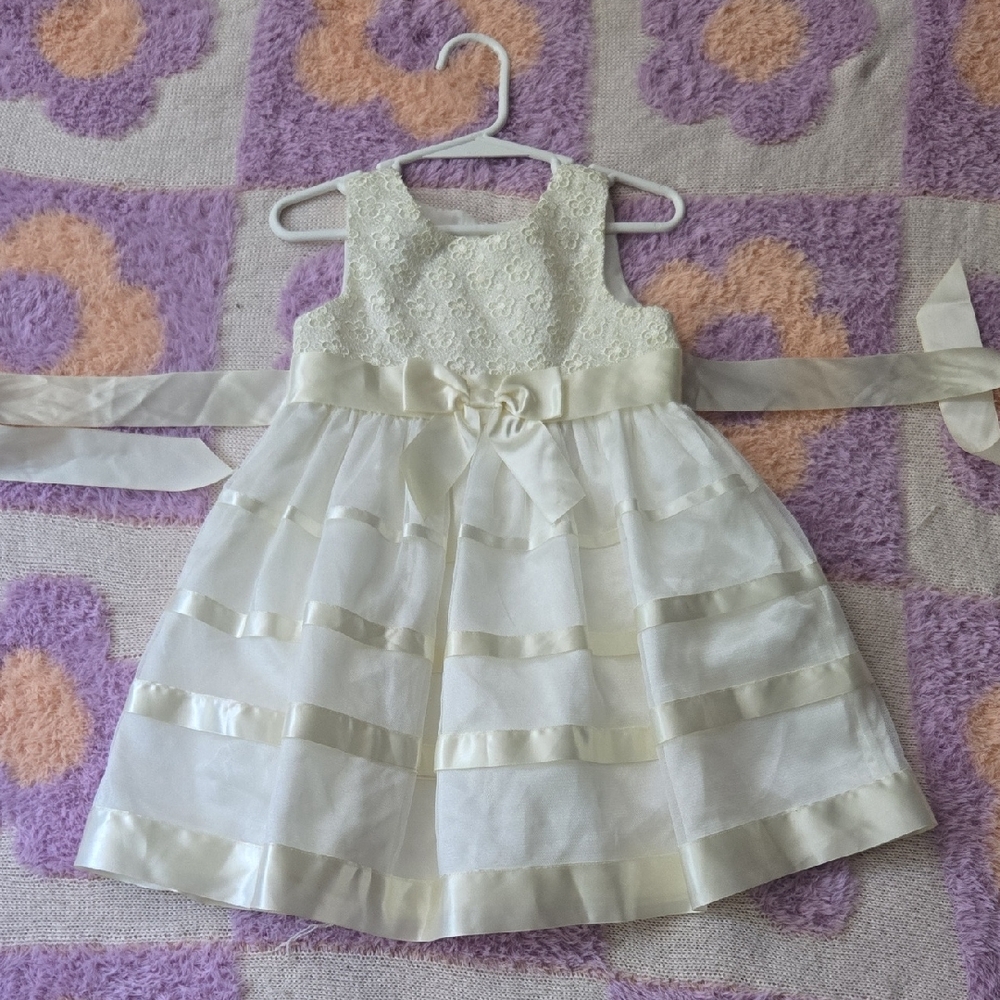 Bonnie Jean Ivory Lace Formal Dress